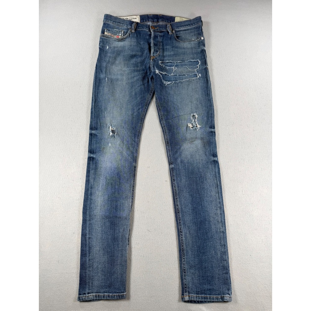 VTG Diesel Tepphar-X Slim Carrot Distressed Blue Jeans Mens W29 L32 Stretch